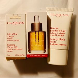 Clarins Lotus face oil, facial lift serum & balm